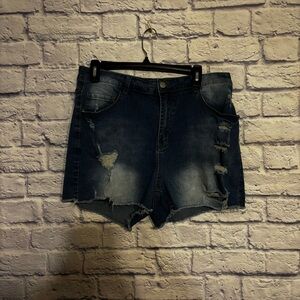 Denim Distressed Women Shorts